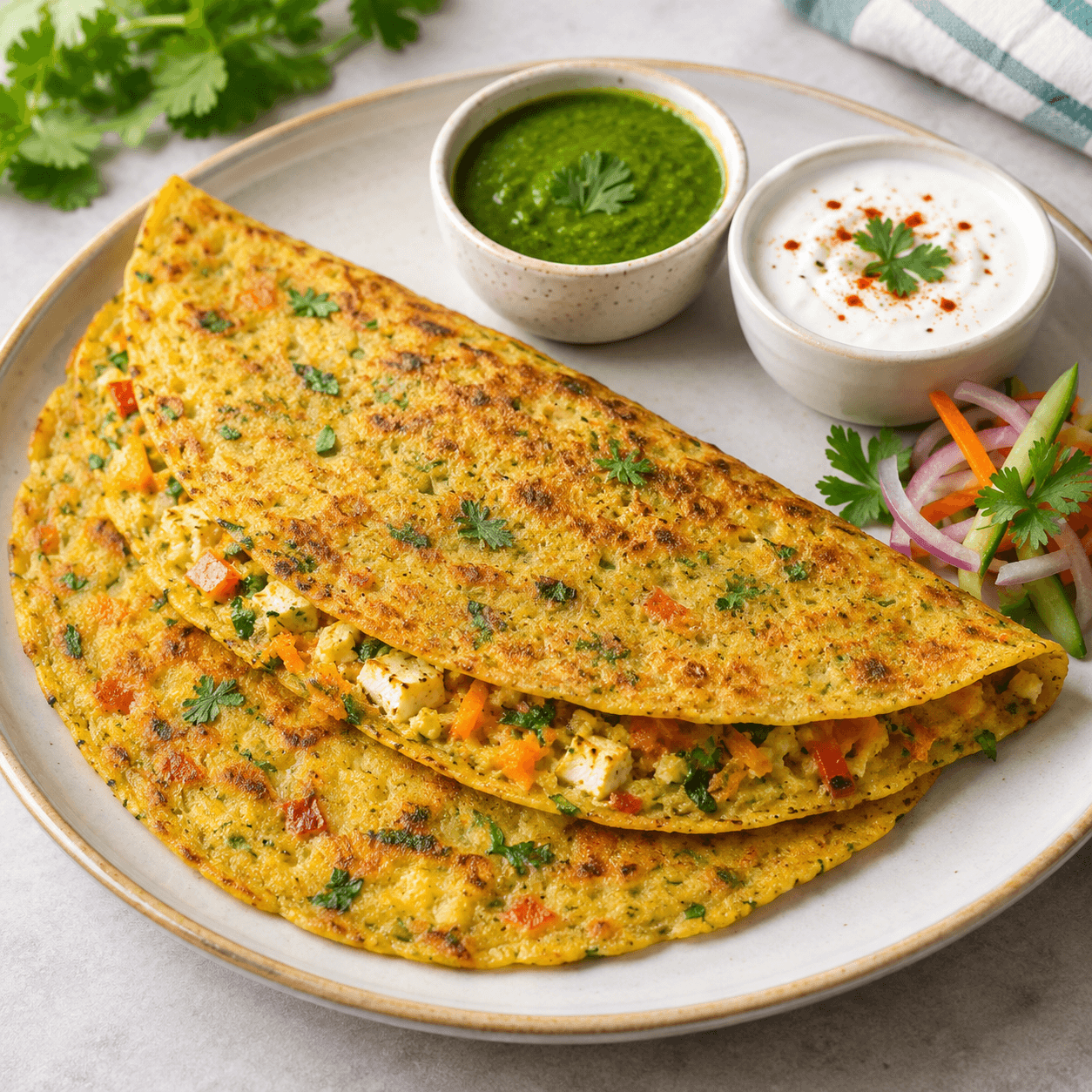Weight Loss Paneer Veggie Cheela